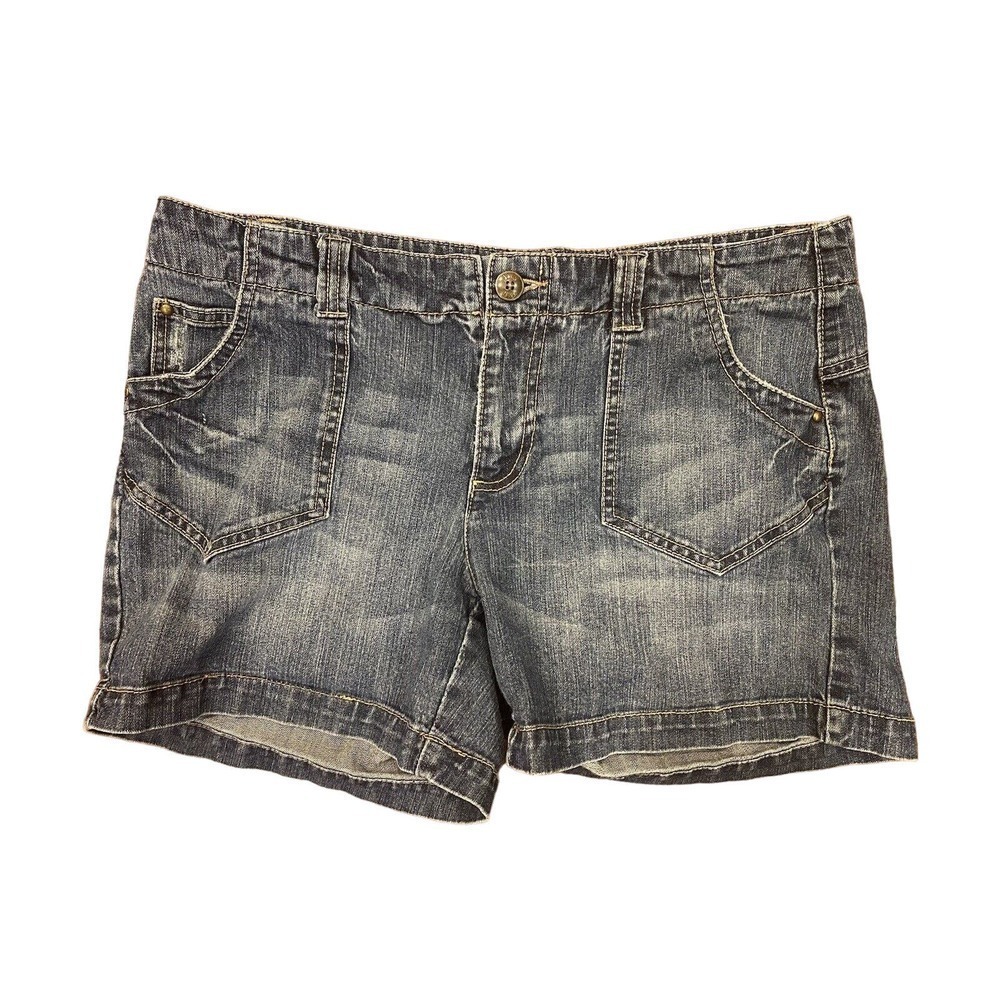 Canyon River Blues Denim Blue Jean Shorts Pocket Front Size 12 5” Inseam Y2K EUC
